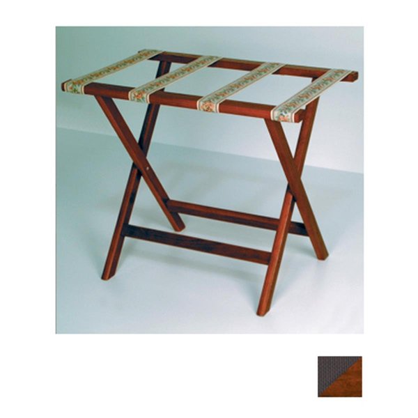 Wooden Mallet Deluxe Straight Leg Luggage Rack in Mahogany with Brown LR-MHBRN